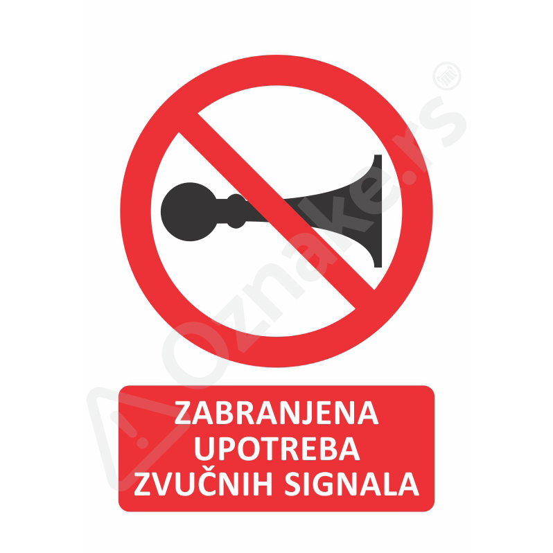 1 018 Zvucni signali Zabranjena upotreba zvučnih signala