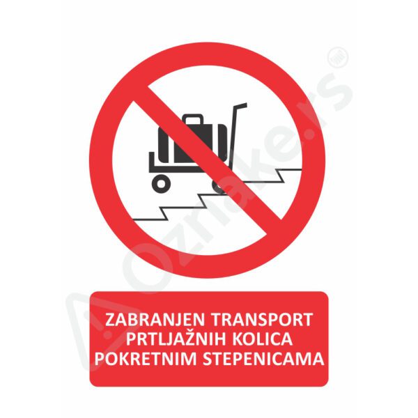 Zabranjen transport prtljažnih kolica pokretnim stepenicama