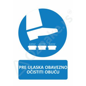 2 056 Ciscenje obuce Pre ulaska obavezno očistiti obuću