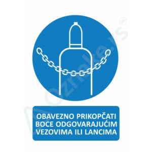 Obavezno prikopčati boce odgovarajućim vezovima ili lancima