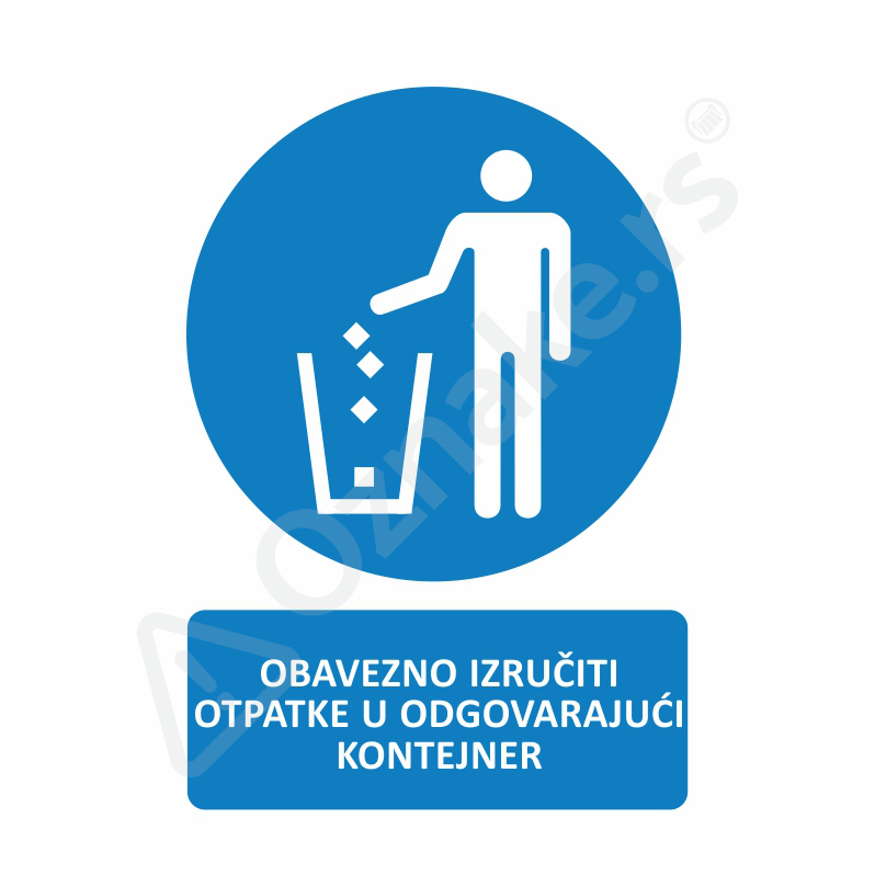 2 070 Otpatci Obavezno izručiti otpatke u odgovarajući kontejner
