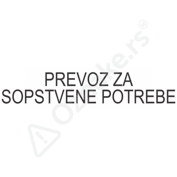 6 105 Prevoz za sopstvene potrebe Prevoz za sopstvene potrebe